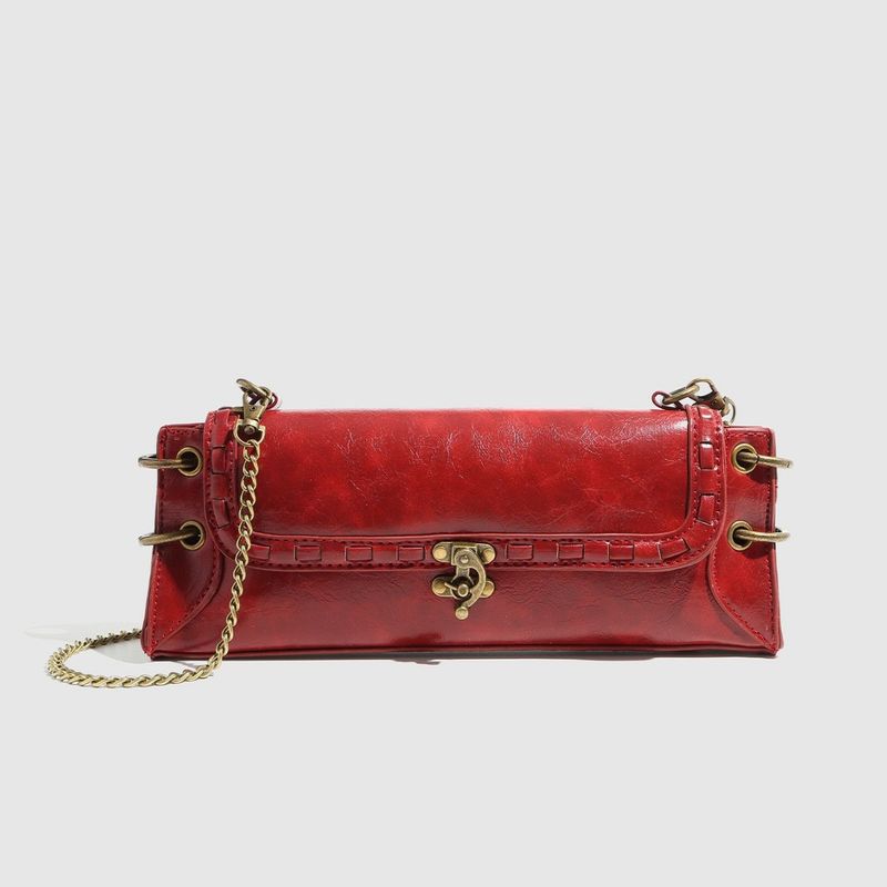 Sacs pour femmes tendance à une épaule avec serrure en bronze doré, sac à bandoulière, sac à bandoulière, sac à main, sac sous le bras, sac à chaîne pour femmes_voghion.com