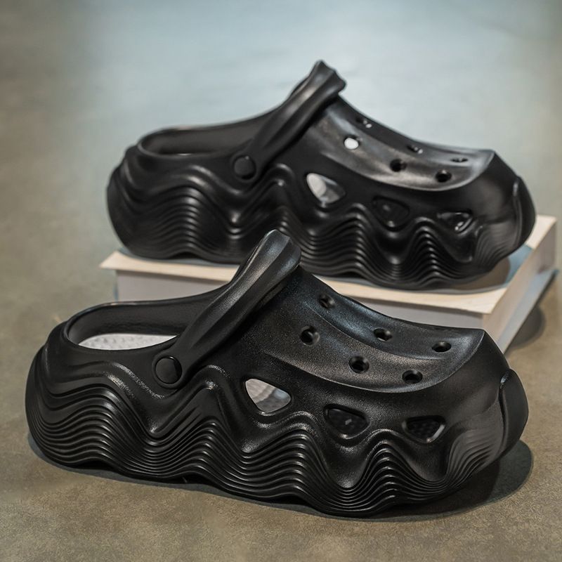 Herrenschuhe für den Sommer, neue, dicke Sohlen, atmungsaktiv, farblich passend, einfache, rutschfeste Hausschuhe mit geschlossener Spitze für den Strand_voghion.com