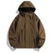 Giacca con cappuccio casual antivento impermeabile con cerniera tinta unita primaverile e autunnale con giacca softshell_voghion.com