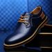 Scarpe classiche Oxford in pelle da uomo – Scarpe casual da lavoro e formali – Suola comoda antiscivolo – Opzioni blu e nero_voghion.com