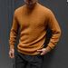 Herrenpullover mit Zopfmuster und hohem Halsausschnitt – einfarbiger Freizeitpullover für Herbst- und Wintermodetrends_voghion.com