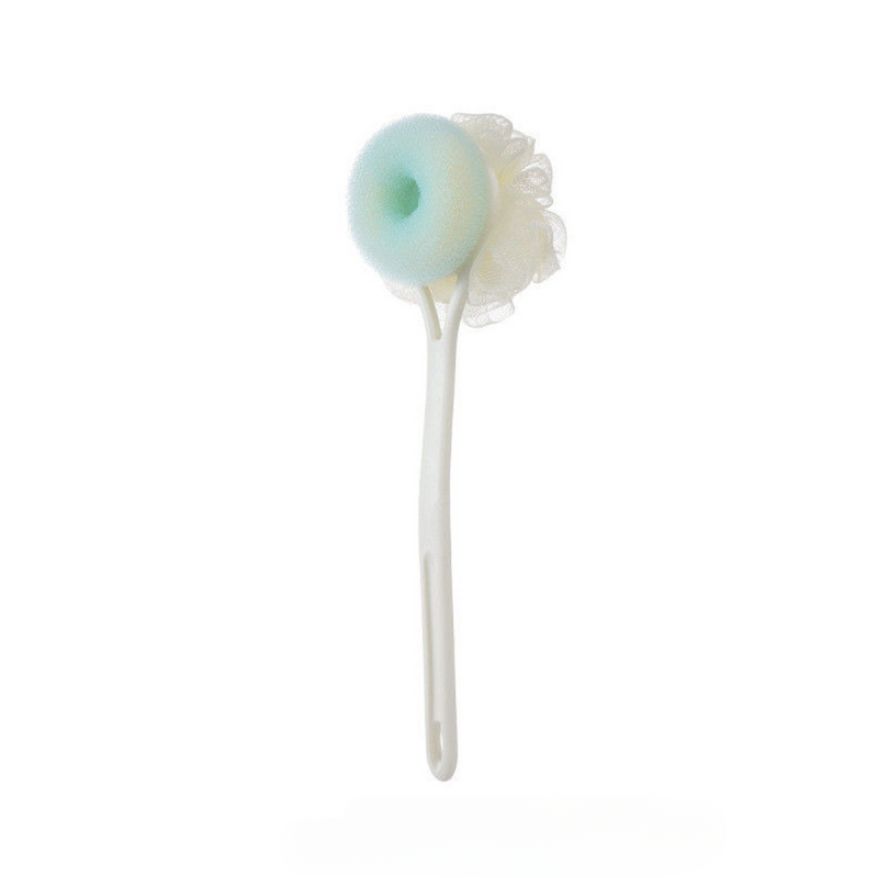 Children's Back Scrubber Long Handle Ball Exfoliating Sponge Flower Bath Brush_voghion.com