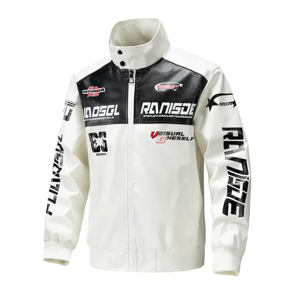High Street Racing Motorcoss Jacket Men Motorbike Clothing Waterproof PU Leather Jacket 2024 Fashion Jackets Men Motorcycle Wear_voghion.com