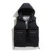 Men's Detachable Hood Vest – Lightweight Graphene-Infused Polyester Puffer Gilet With Zipper Closure & Utility Pockets (Slim Fit)_voghion.com
