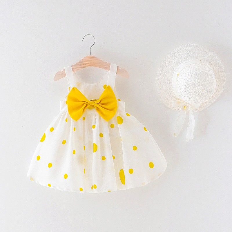 Summer New Girl Sweet Dress Polka Dot Bowknot Dress Children's Skirt_voghion.com