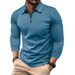 Lässiges Langarm-Poloshirt für Herren mit Reißverschlusskragen – Atmungsaktives und stylisches Slim-Fit-Oberteil für Business und Alltag_voghion.com