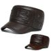 Echtes Leder Hut Herren Herbst und Winter winddicht warm Rindsleder Hut Oberschicht Rindsleder lässig einfache flache Kappe_voghion.com
