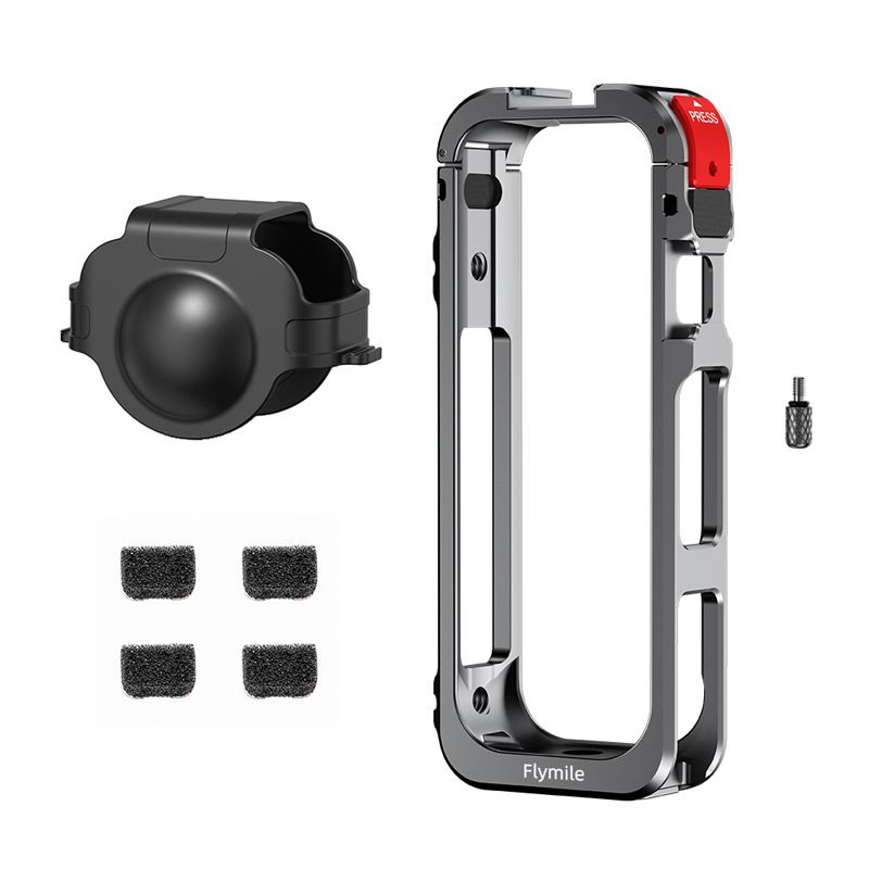 Compatibile con la staffa di espansione per gabbia per action camera con telaio in metallo 360 X5, clip fissa, accessori per riprese orizzontali_voghion.com