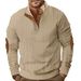 "Maglione da uomo in jacquard 3D – Collo alto con mezza zip (leggero, design strutturato)"_voghion.com