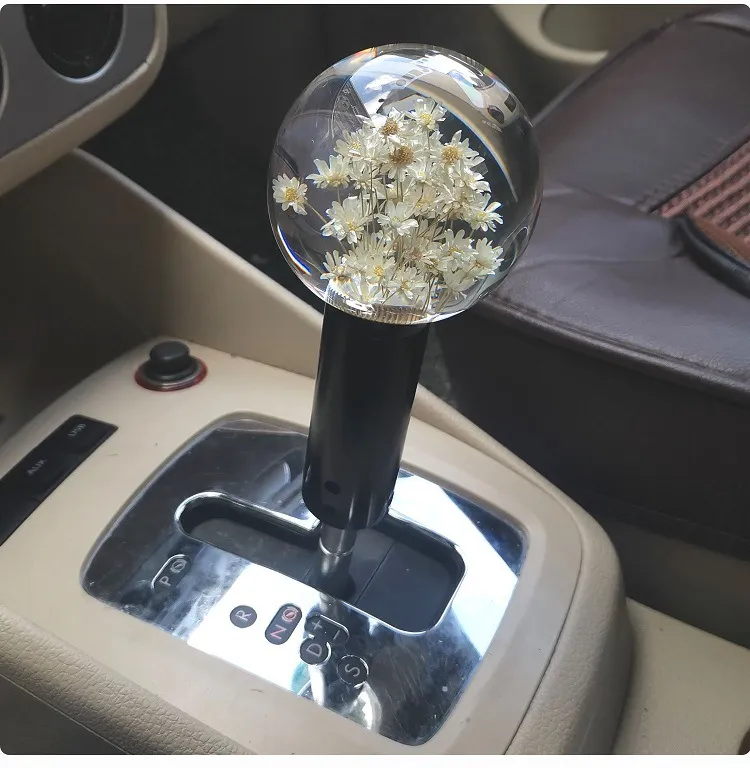 JDM Voiture Cristal Tête de Vitesse Modification Personnalité Universelle Pissenlit Créatif Manuel Levier de Vitesse Automatique_voghion.com