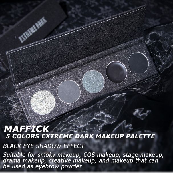 Palette di ombretti Cosmetics Full English 5 colori estremamente scuri metallizzati perlati punk opachi fumosi_voghion.com