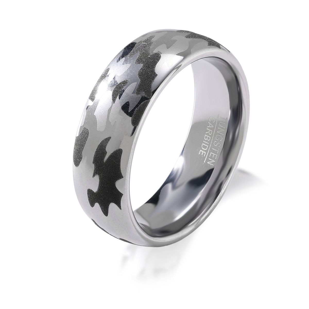 Nuovo anello da uomo in acciaio al tungsteno semplice alla moda da 8 mm con motivo a squame di pesce, oro e argento, bicolore_voghion.com