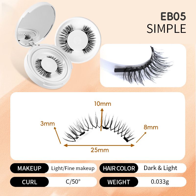 Magnetic Eyelashes [Natural Style] Buy One And Get Three Little Devil Magnetic False Eyelashes Without Makeup, Natural Simulation, Full Set Of Tools_voghion.com