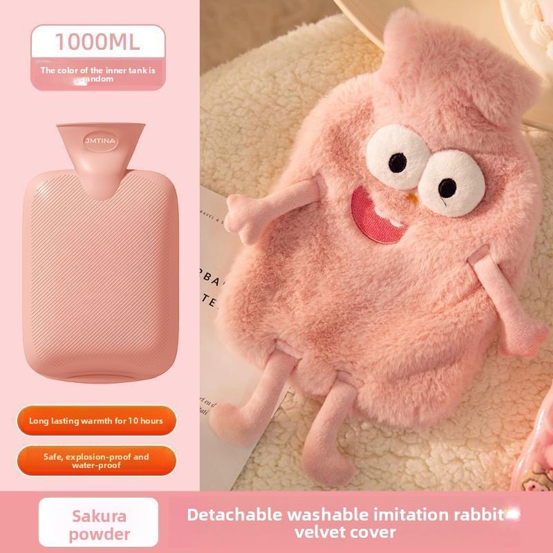 Big Eyed Boy Bottle Thickened Plush Hot Compress For Girls Warm Water Bag Explosion-Proof Cute Hand Warmer_voghion.com