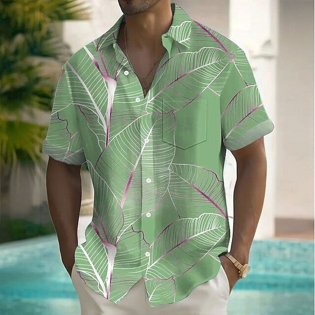 Herrenbekleidung Neue Produkte Kurzarmhemden mit Aufdruck 3D-Druck Kurzarmhemden Hawaiihemden mit Aufdruck_voghion.com