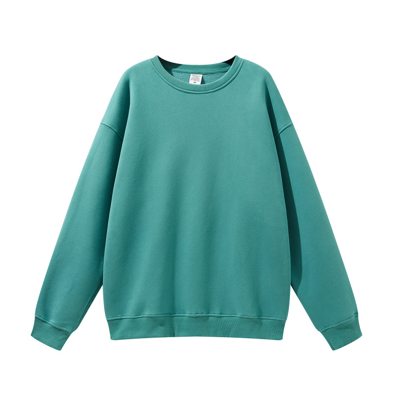 Herrenbekleidung, modisch, lässig, locker, 345 g, plus Fleece, einfarbig, Rundhals-Herren-Hoodie_voghion.com