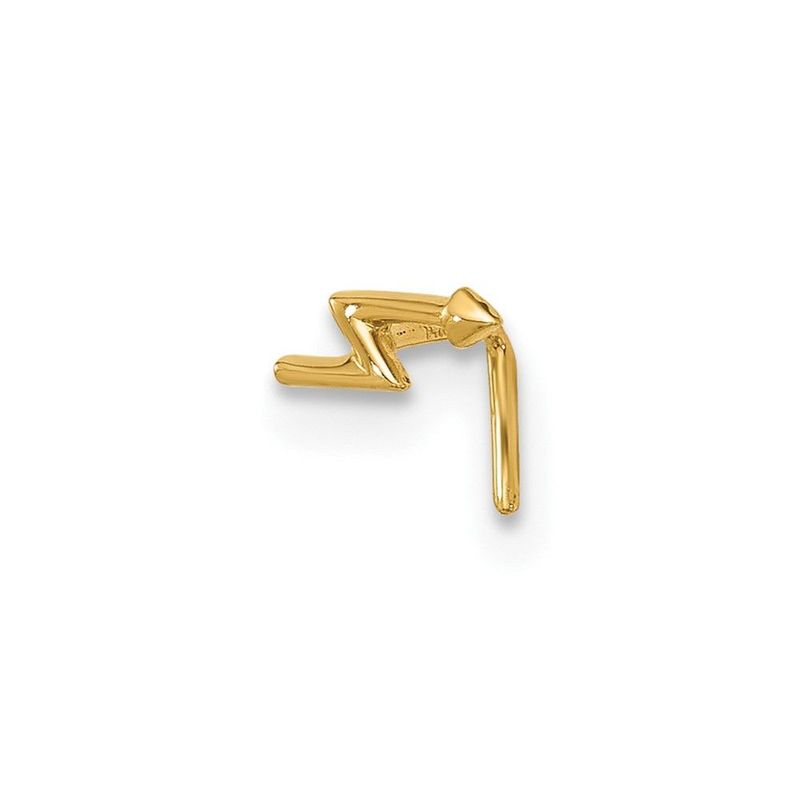 14k 22 Gauge Lightning Bolt Nose Stud_voghion.com