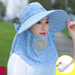UV Protection Tea Picking Cycling Women's Face Covering Breathable Wide Brim Summer Mask Versatile Cool Sun Hat Travel_voghion.com