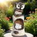 Halloween Resin Solar-Powered Realistic Owl Standing Tree Stump Night Light European Style Craft Ornament_voghion.com