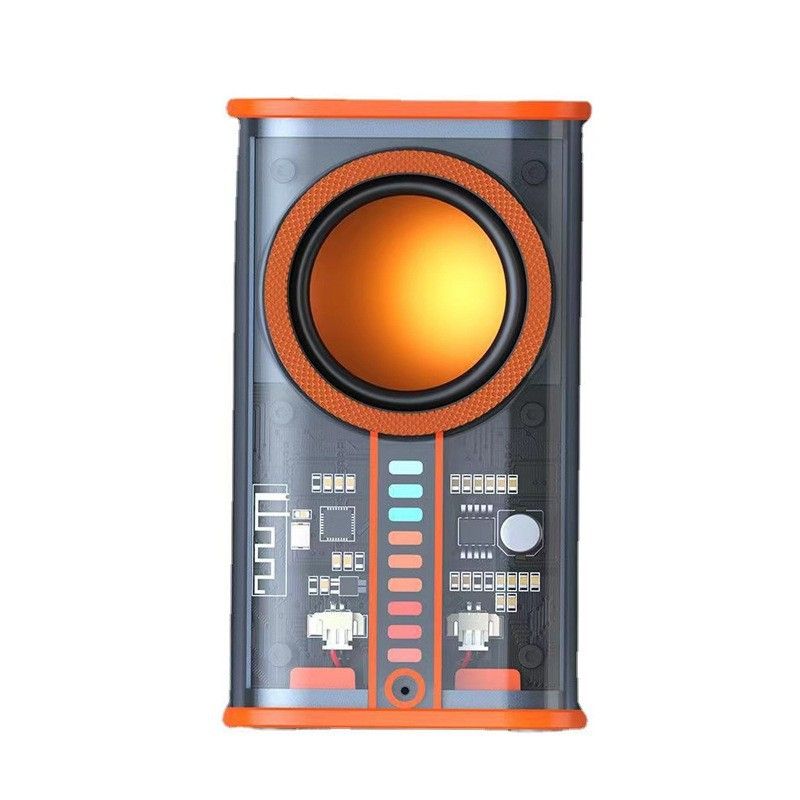 Internettkjendis TWS gjennomsiktig stålkanon bærbar fargerik liten subwoofer trådløs Bluetooth-høyttaler for hjemmet_voghion.com