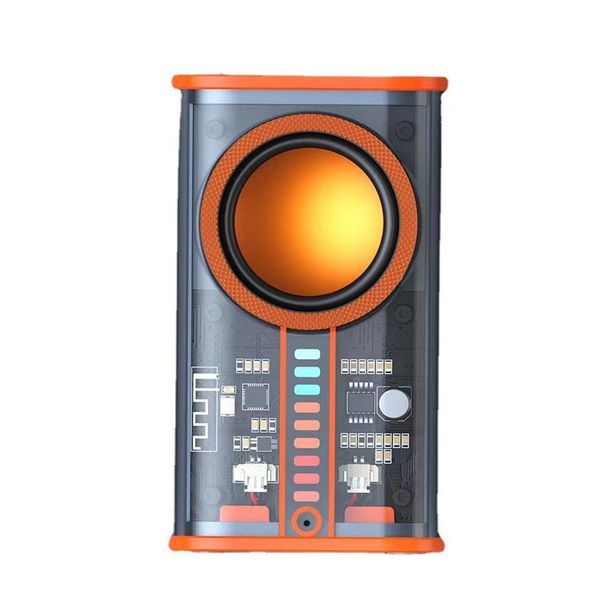 Internettkjendis TWS gjennomsiktig stålkanon bærbar fargerik liten subwoofer trådløs Bluetooth-høyttaler for hjemmet_voghion.com