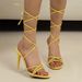 Pointy Open Toe Cross Strap High Heels New Skinny Heel Sexy Fairy Plus Size Women's Sandals_voghion.com