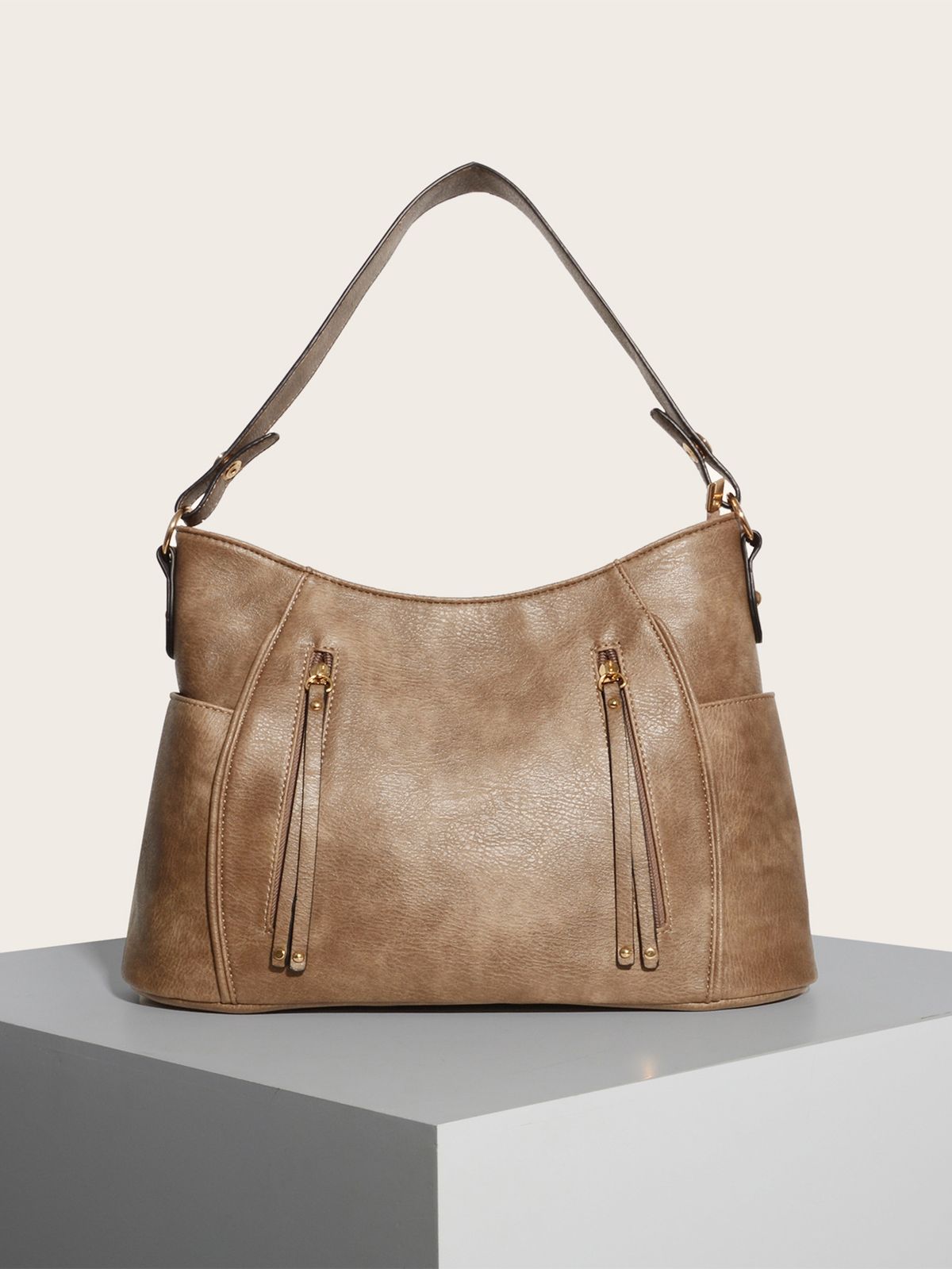 European and American retro tote bag double zipper tassel women's portable shoulder bag women's bag_voghion.com