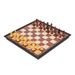 2-in-1 Magnetic Chess And Checkers Foldable Plastic Chessboard With Wood Grain_voghion.com