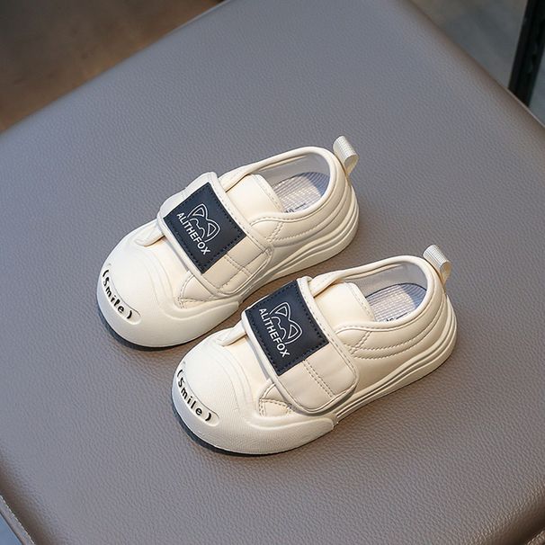 2024 Herbst Neue Kinder Canvas Klettverschluss Shell Kopf Koreanische Ausgabe Jungen Casual Single Mädchen Board Schuhe_voghion.com