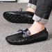 Scarpe casual con berretti slip-on in pelle da uomo taglie forti_voghion.com