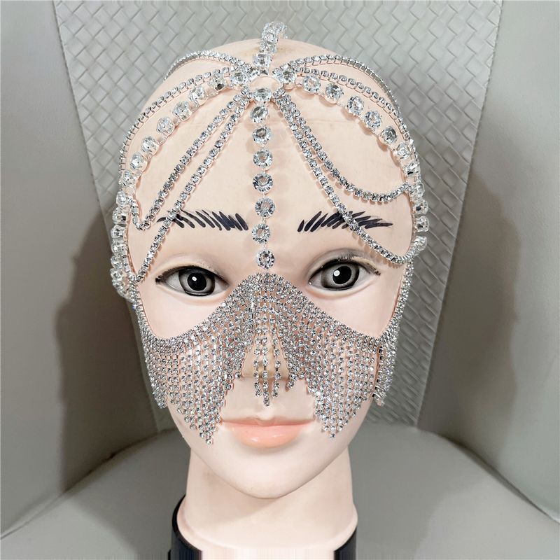 Ethnic Masks, Exotic Headdresses, Retro Rhinestone Tassels, Dia Pendant Head Chain Accessories_voghion.com
