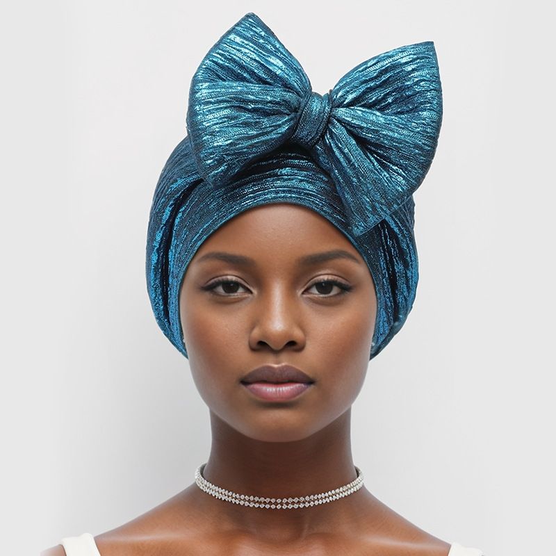 Fashion Hot Forehead Big Bow African Baotou Hat Elastic Comfortable Turban Hat_voghion.com