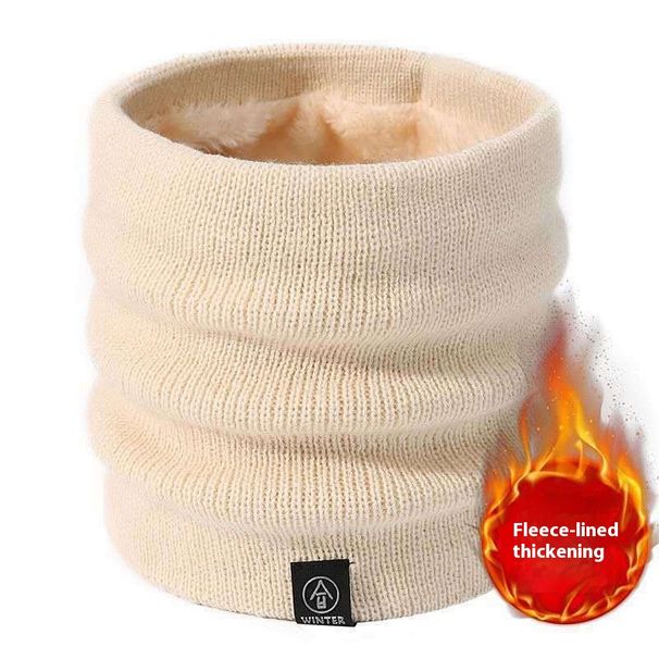 Sciarpa di lana autunnale e invernale per uomo e donna per tenersi al caldo, calda, lavorata a maglia con velluto aggiunto e versione coreana più spessa_voghion.com