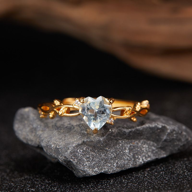 Bague en argent pur avec topaze naturelle, grenat et améthyste en forme de cœur pour femme, nouveau design_voghion.com