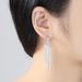 Women's Jewelry Elegant Teardrop Tassel Earrings With Zirconia Inlay, Long Dangling Geometric Design For Party Evening Wear High End Banquet Earrings_voghion.com
