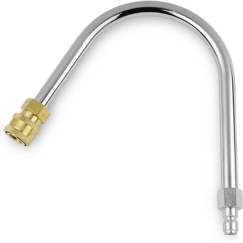 ESSENTIAL WASHER 120 Degree Bend Pressure Washer Gutter Cleaner Attachment With 1/4'' Quick Connect Brass Coupler And Plated Steel Plug_voghion.com