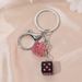 Dice Inlaid Diamond Keychain New High-end Bag Car Gift Pendant Key Ring_voghion.com