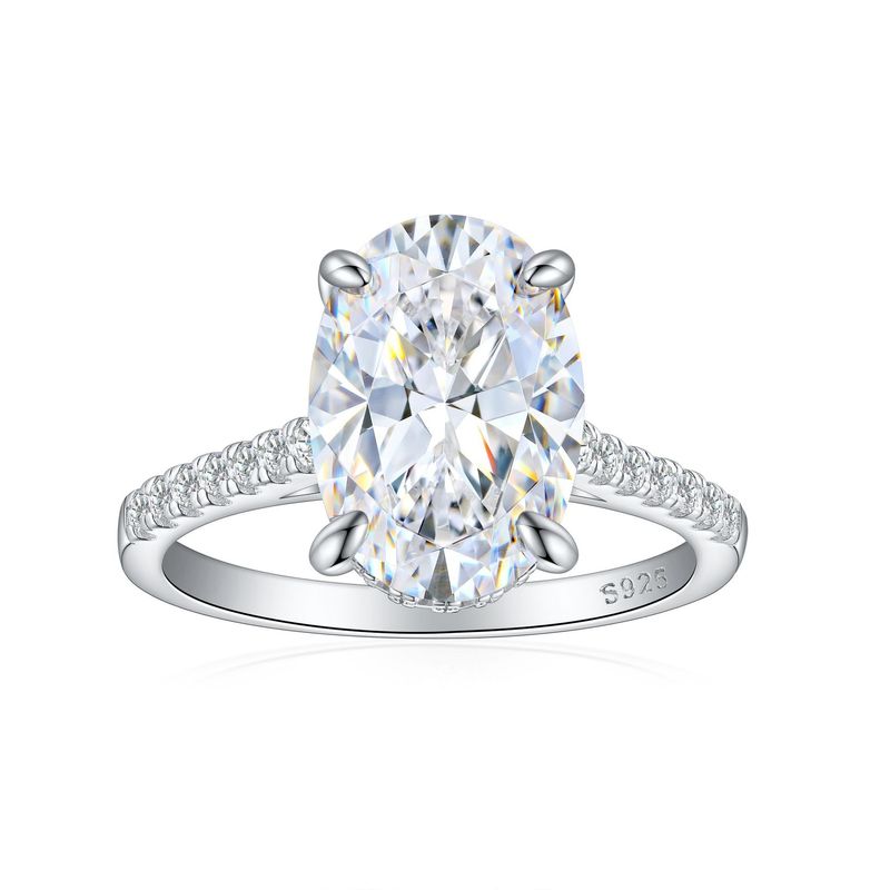 Damenschmuck 925 Sterling Silber 5,5 Karat Diamantring Eiförmig 5A Eisblume Prinzessschliff Zirkon Ring High End Leichter Luxus_voghion.com
