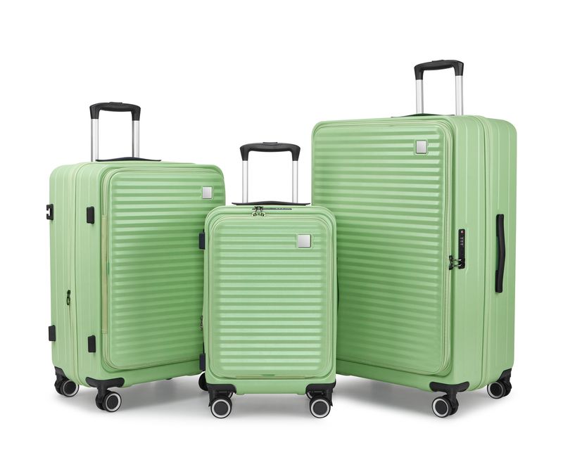 Multifunktionell vagnfodral med frontöppningsbagage 20 tums förtjockad ombordstigningslösenordslåda expanderbar resväska_voghion.com