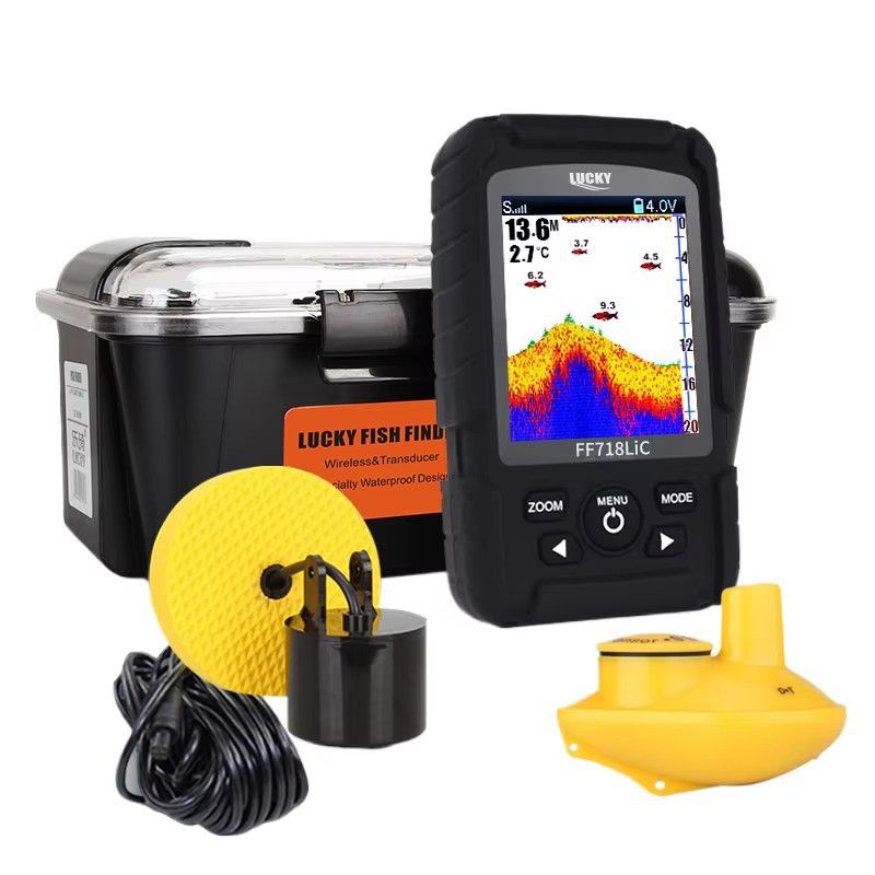 Detector sonar cu sondă dublă fără fir, pescuit cu plută, echipamente de pescuit maritim, detector de pești_voghion.com