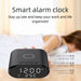 Digital Alarm Clock With LED Nightlight, Battery Backup And Snooze Function, Modern Black Design For Bedroom Or Office_voghion.com