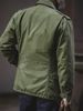M65 Field Jacket, Men's Military Jacket, Retro Multi Pocket Collar Zipper Jacket, 100% Cotton_voghion.com