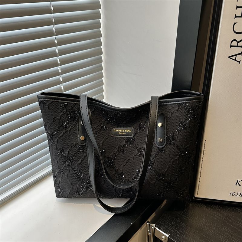 Women's Bags Literary Aesthetic Forest Style Fashion Leisure Embroidery Line Commuting Large Capacity Tote Shoulder Bag Female_voghion.com