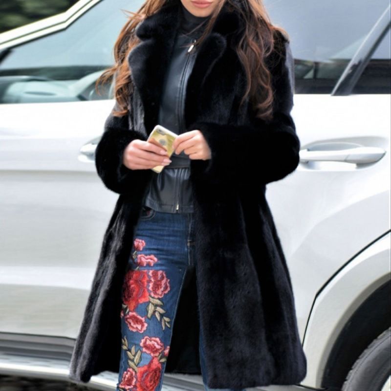 clothing Rabbit Long Suit Collar Fur Jacket Coat Source Women's Top_voghion.com