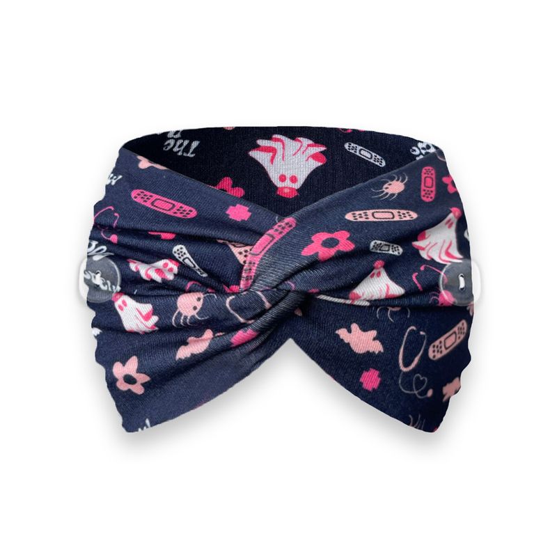 Hot Selling Medical Printed Cross Button Anti-Strangulation Hair Forehead Protector Mask Headscarf Doctor Nurse_voghion.com