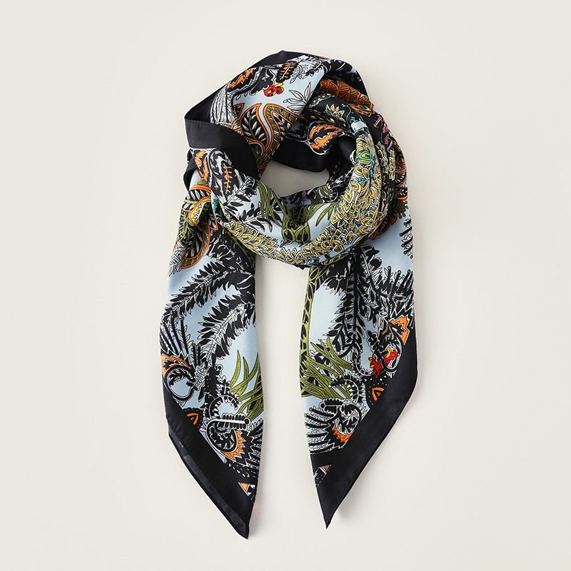 2024 New Printed Large Square Scarf Silk Scarf French Retro Silk Scarf Mother's Day Gift 90 Square Scarf For Women_voghion.com