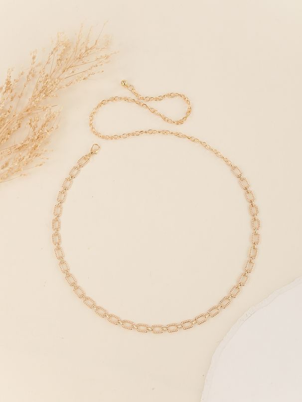 Fashion New Women's Belt Versatile Rhinestone Inlaid Decorative Square Buckle Metal Waist Chain Accessory_voghion.com