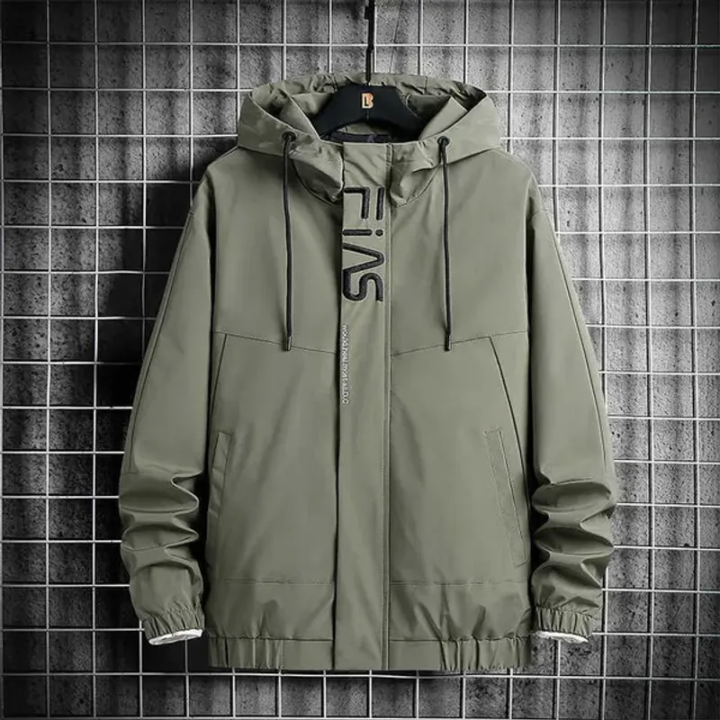 Herr Plus Size 7XL-M Herr Jackor Huvkappor Herr Utomhus Ytterkläder Vindjacka Vindtät Vår Höst Jacka Mode_voghion.com