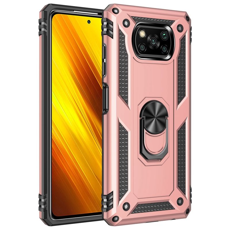 Xiaomi Poco X3 NFC Luxus Rüstung Stoßfest Halter Ring Ständer Hybrid Dünne Fall Abdeckung_voghion.com