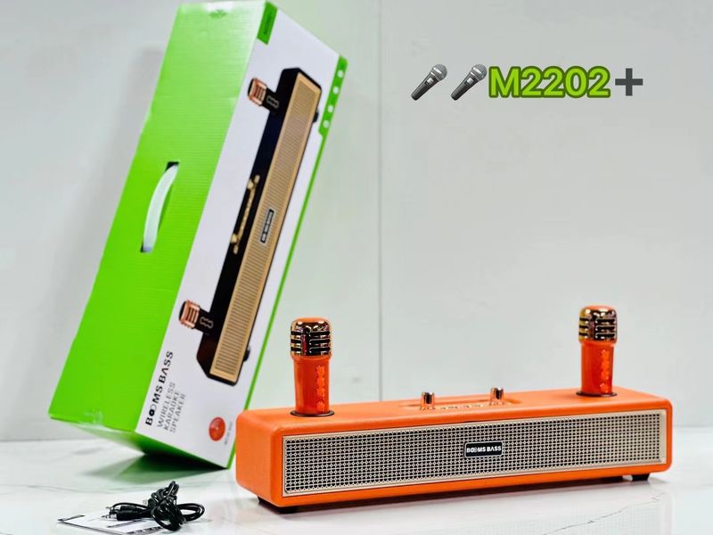 New M2202+subwoofer long Bluetooth speaker microphone wireless home KTV sound karaoke set_voghion.com